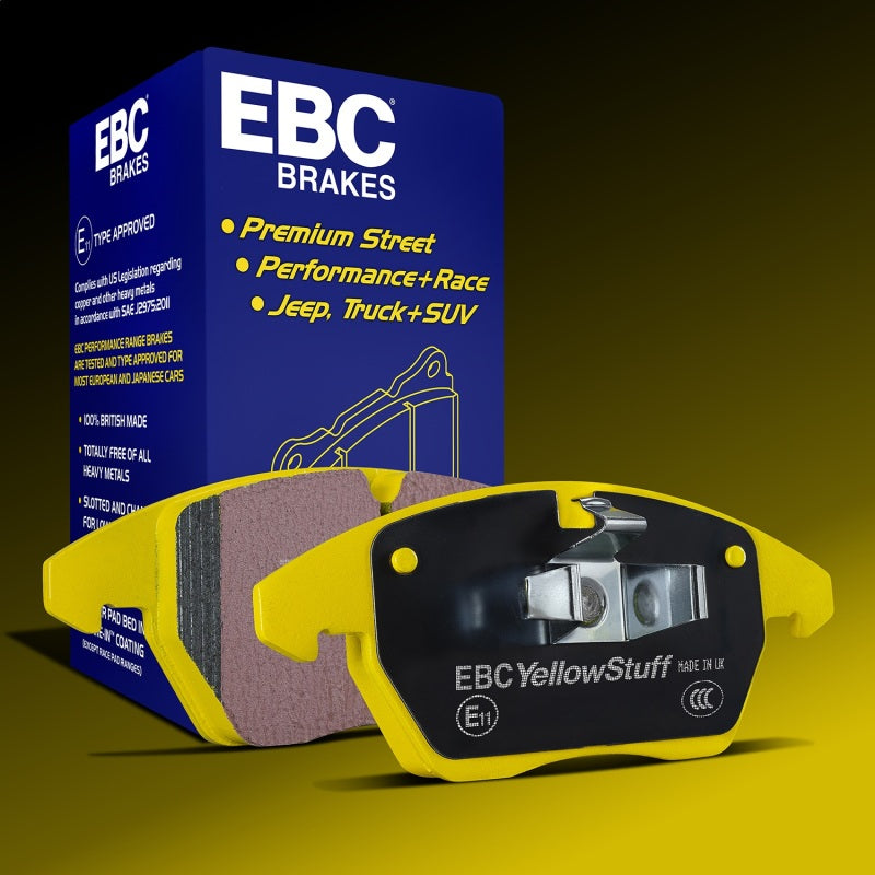 EBC Yellowstuff rear brake pads for BMW X1 U11 2.0L turbo, high-performance brake pads installed on the vehicle.