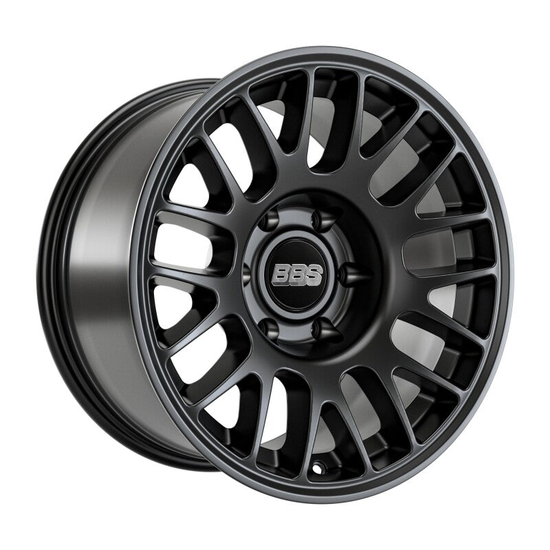 BBS TS-M 17x9 inch satin black cast wheel with 6x135 bolt pattern, 87.1mm CB, and -12 ET, shown from side angle