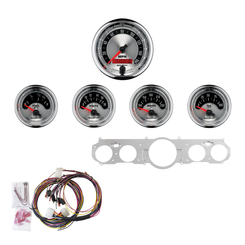 Autometer Direct Fit 5 Piece Dash Kit 65-66 Ford Mustang (3 3/8in & 2 1/16in)