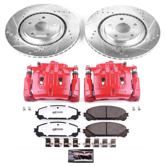 PowerStop Z36 truck and tow brake calipers for Toyota Sienna 2011-2020, front performance brake caliper kit with calipers.