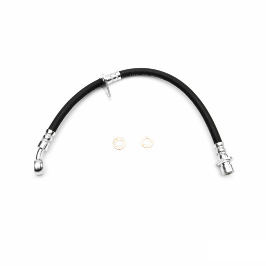 DFC Honda S2000 rear brake hose from the brake line kit, showing the flexible rubber and metal fittings.