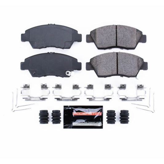 PowerStop Z23 Evolution sport brake pads for 2013-2014 Acura ILX front, includes hardware, high-performance brake components.