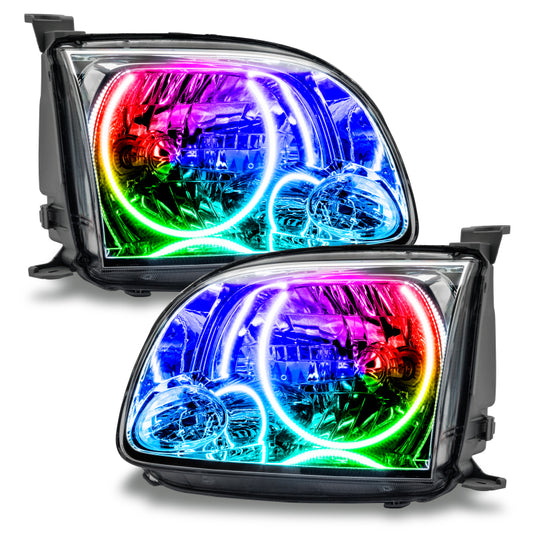 Oracle Lighting Toyota Tundra halo headlights for regular cab, preassembled with integrated halo rings and clear lens.