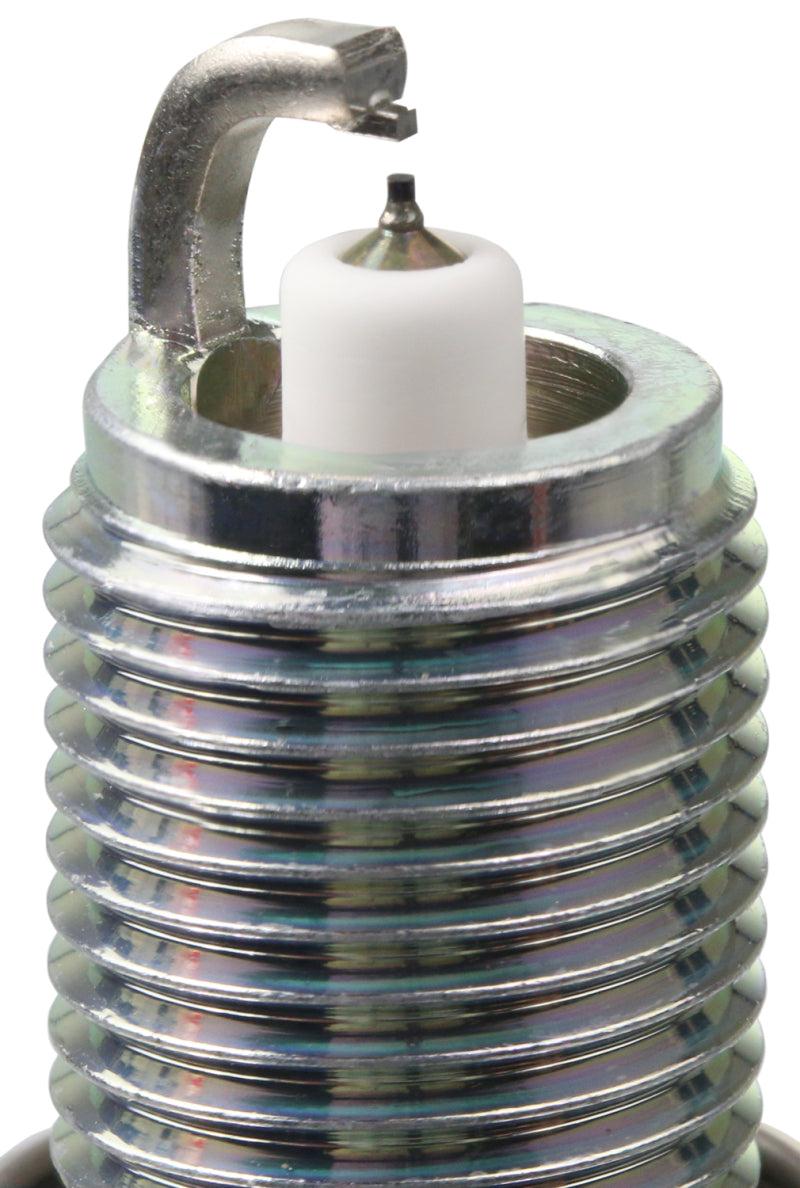 Set of four NGK Ruthenium HX spark plugs, FR6BHX-S model, with metal tips and ceramic insulators, for automotive ignition systems.