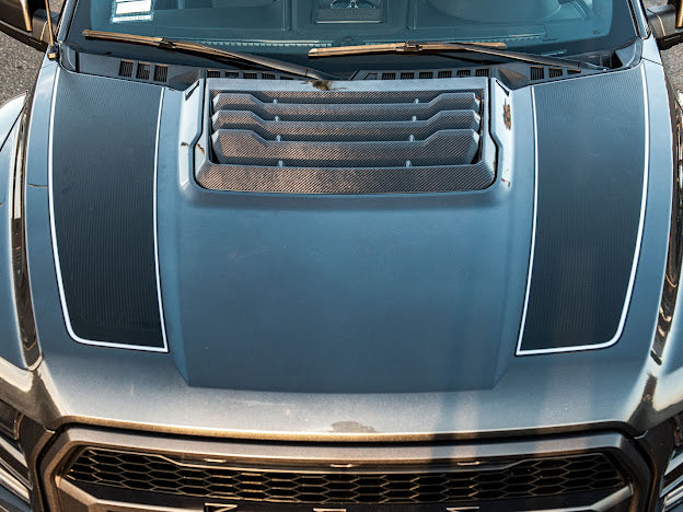 2017-2020 FORD F-150 RAPTOR | STREET SERIES PACKAGE CARBON FIBER HOOD VENT REPLACEMENT