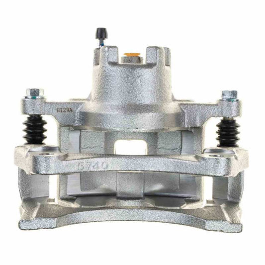 PowerStop OE front left brake caliper with bracket for Chrysler 200 (2011-2014) showing the black metal caliper and mounting bracket.