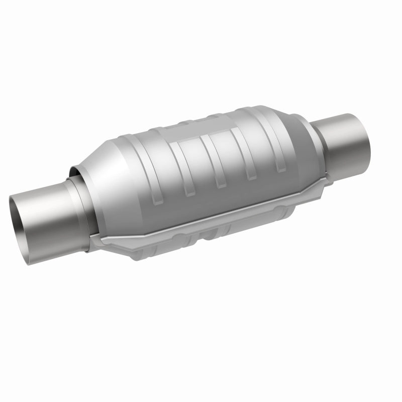 MagnaFlow universal catalytic converter, 2.25-inch OEM CARB compliant, designed for emission control and vehicle exhaust system.