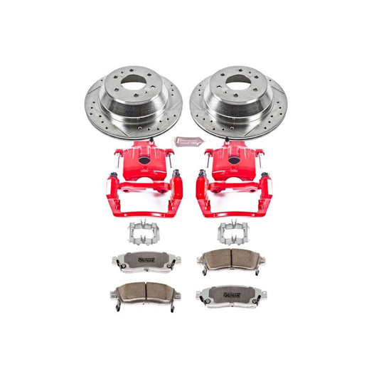 PowerStop Rainier rear Z26 Street Warrior brake kit with calipers for 2004-2007 Buick Rainier, performance brake upgrade.