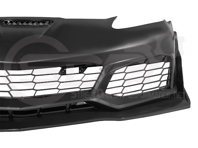 2005-2013 Corvette C6 Z06 | C7 ZR1 Style Primer Black Front Bumper Conversion Kit Replacement