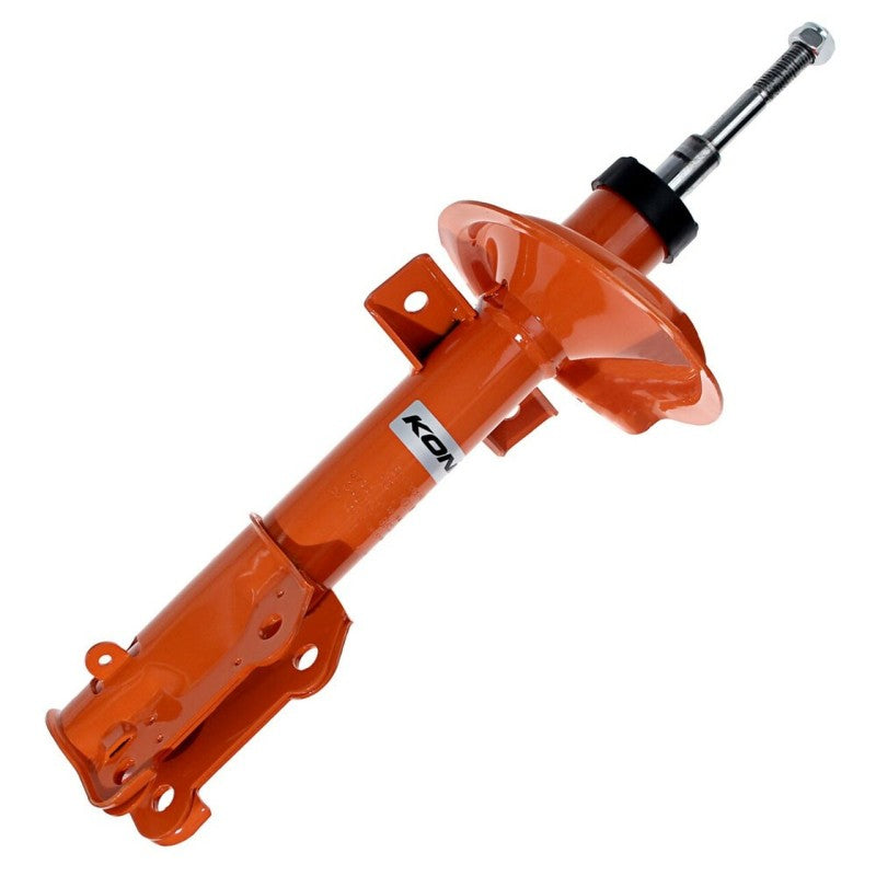 Koni STR.T orange front shocks for Dodge Charger, Challenger, and Chrysler 300 models from 2011 to 2017.