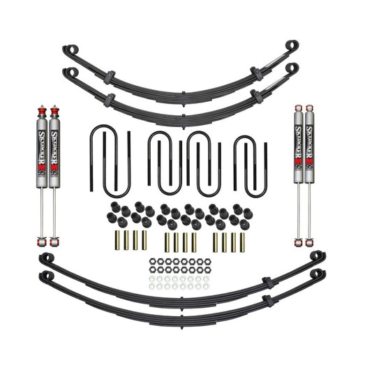 Skyjacker 2-inch lift kit for 1974-1980 Scout II with M95 suspension system, featuring coil springs and installation components.