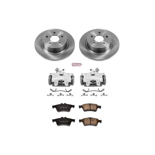 PowerStop rear brake kit for Ford C-Max 2013-2018 with calipers, OE-style brake components, and hardware included.