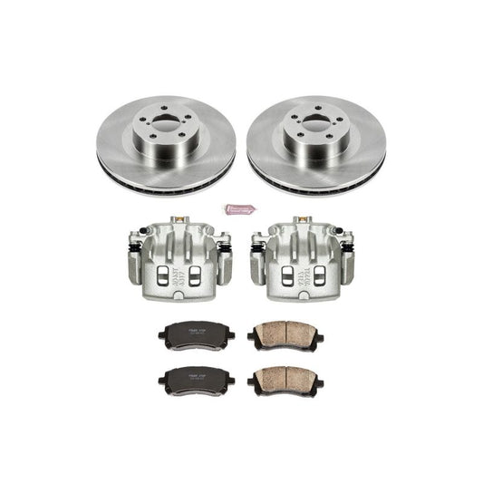 PowerStop OE front brake kit with calipers for 2002-2003 Subaru Impreza, includes brake rotors and calipers.