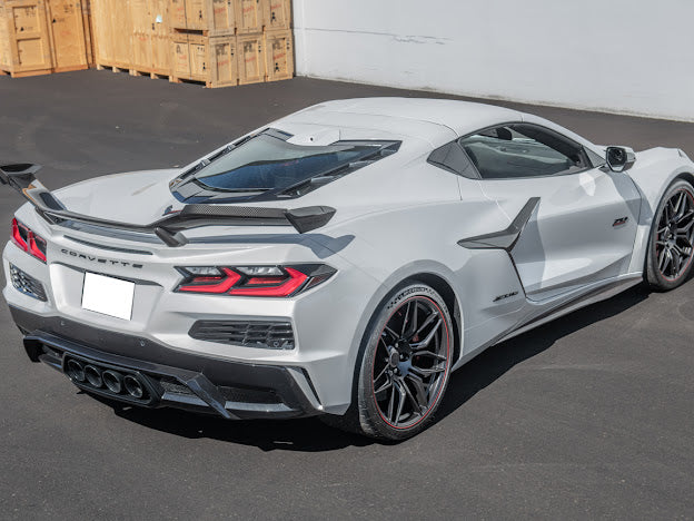 2020+ CORVETTE C8 Z06 | CARBON FIBER HIGH WING SPOILER *ADD-ON* WICKERBILL PAIR