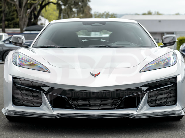 2023-UP CORVETTE C8 Z06 | Z07 STYLE EXTENDED ONE-PIECE FRONT LIP SPLITTER GROUND EFFECTS