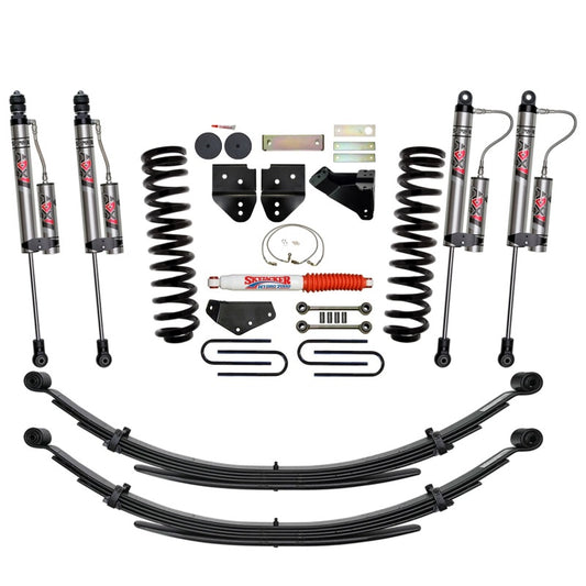 Skyjacker 6-inch lift kit installed on a Ford F250 4WD diesel truck, showing the lifted suspension and large tires.