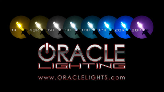 Oracle Lighting H11 35W Canbus Xenon HID Kit with 8000K color, featuring headlights with high-intensity bulbs and wiring components.