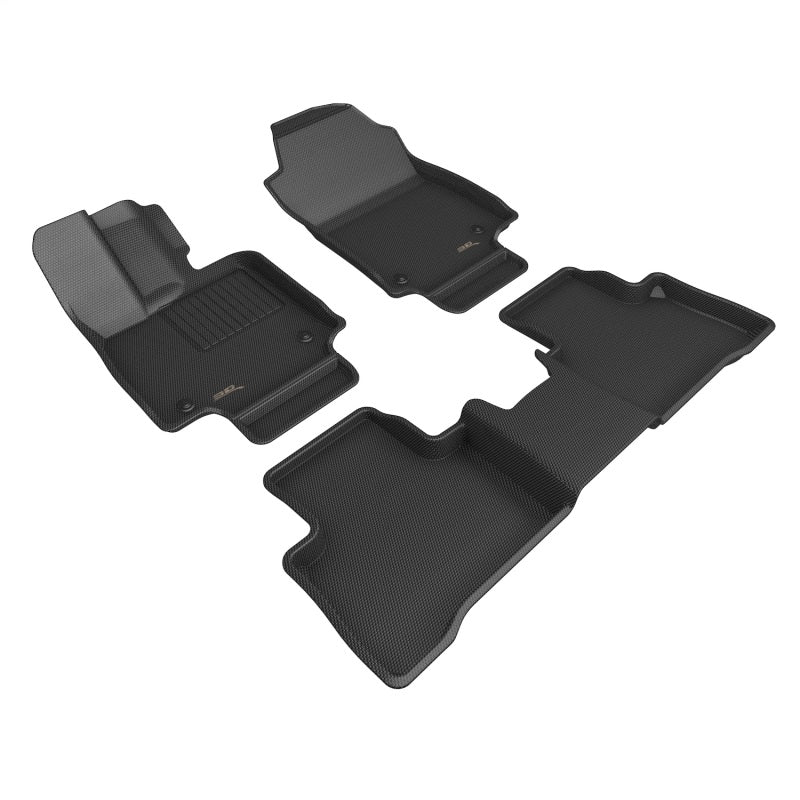 3D MAXpider rubber floor mats for Lexus NX Hybrid 22-26, black Kagu full set with 3D textured surface and custom fit.
