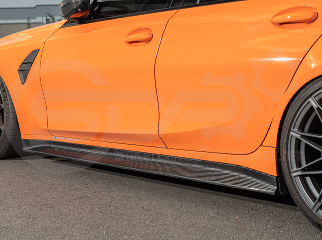 2021-UP BMW G80 M3 SEDAN | 3D STYLE CARBON FIBER ADD-ON SIDE SKIRTS ROCKER PANEL EXTENSION GROUND EFFECTS