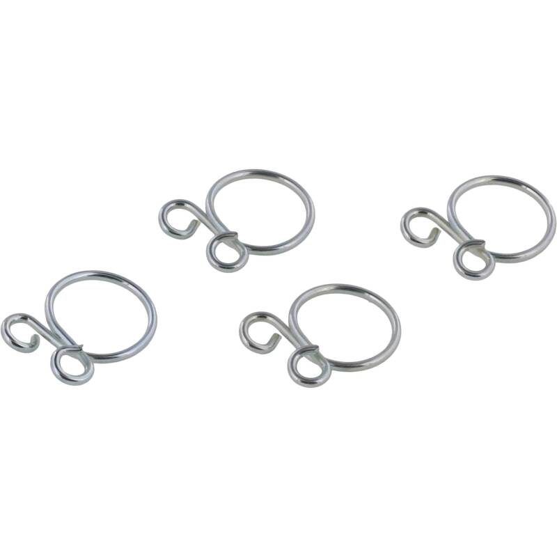 All Balls Racing hose clamps, 4-pack, 9.8mm size, durable metal clamps for secure hose connections in automotive and motorcycle applications.