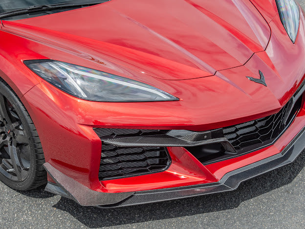 2023+ CHEVROLET CORVETTE C8 Z06 & E-RAY | Z07 PERFORMANCE PACKAGE CARBON FIBER LIP SPLITTER GROUND EFFECTS WITH CANARDS