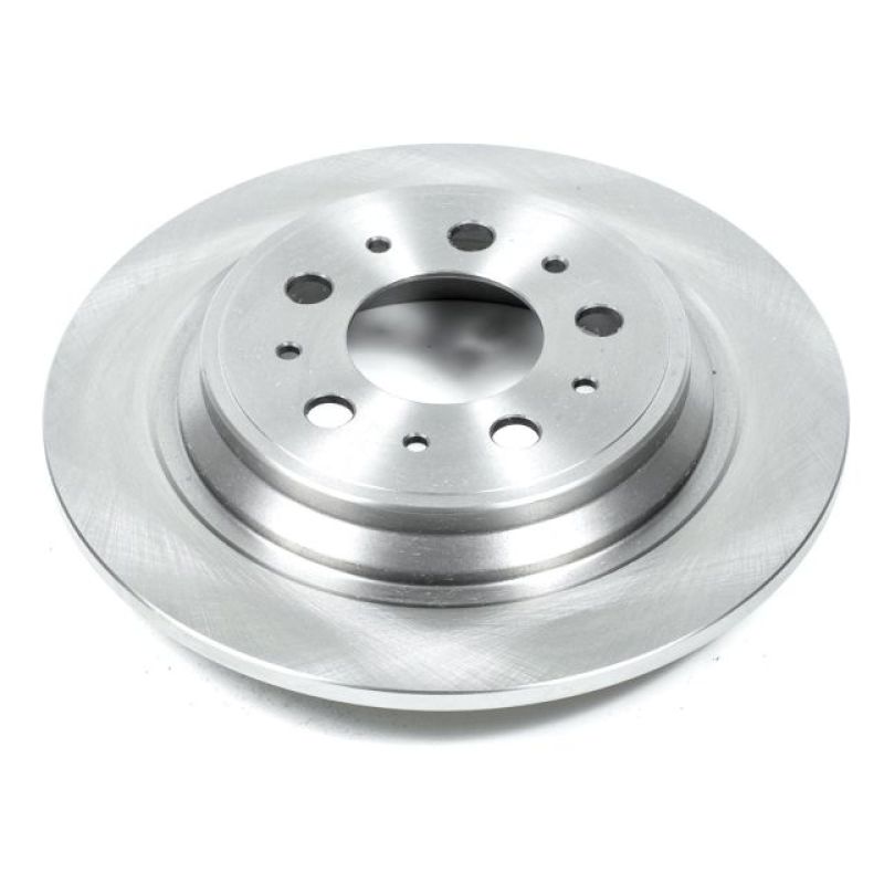 PowerStop OE rear brake rotor for Volvo S70 1999-2000, showing the smooth metal surface and vented design.