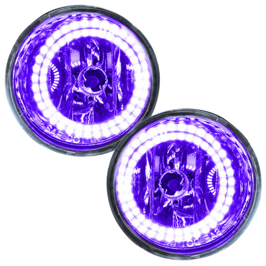Oracle Lighting LED halo fog lights for 2004-2007 Nissan Armada, UV purple pre-assembled fog lights with halo rings.