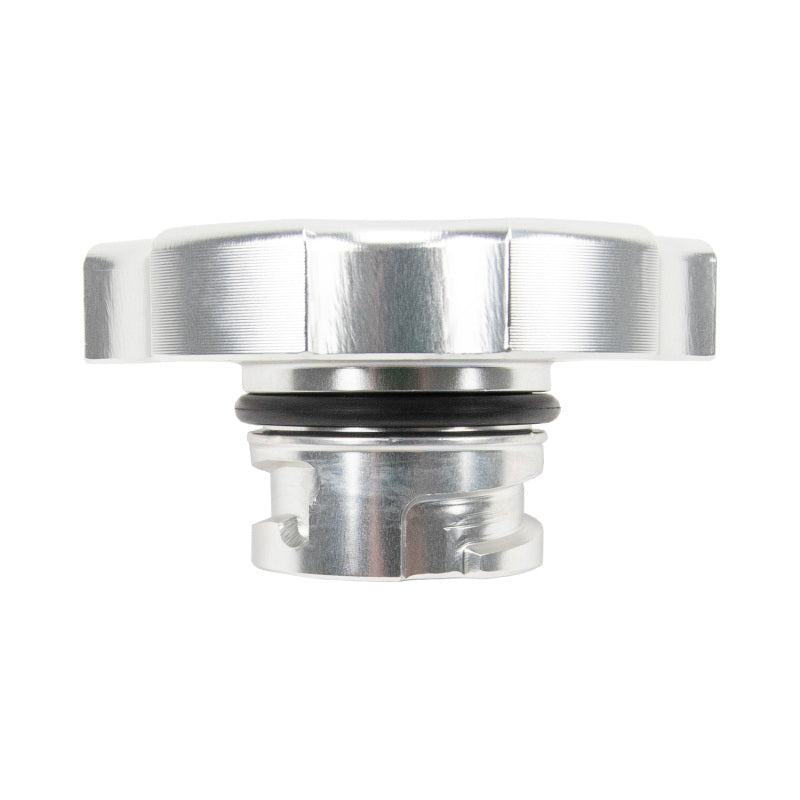 Wehrli billet oil fill cap for Ford Power Stroke 6.7L diesel engine, clear anodized finish, shown installed on engine oil fill tube.