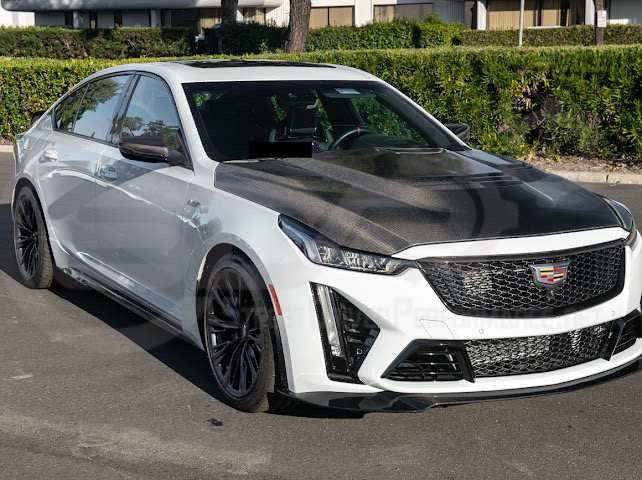2022-2024 CADILLAC CT5-V BLACKWING SEDAN | CARBON FIBER FACTORY EXTENDED STYLE FRONT LIP SPLITTER GROUND EFFECTS