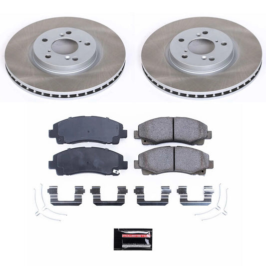 PowerStop front semi-coated rotor kit for 2012-2014 Honda Ridgeline, performance brake rotor with a smooth finish