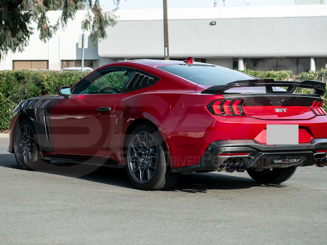 2024-UP FORD MUSTANG | DARKHORSE STYLE GLOSSY BLACK REAR TRUNK LID GURNEY FLAP WICKERBILL WING SPOILER