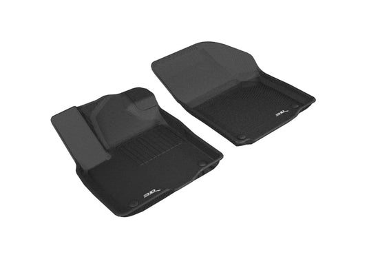 Black rubber 3D MAXpider Kagu floor mat for first row of 2018-2019 Volkswagen Atlas, durable and custom-fit interior protection.