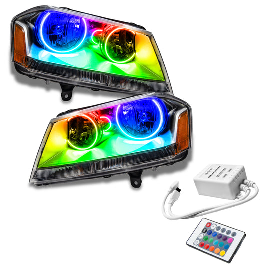 Oracle Lighting Dodge Avenger SE/SXT headlights with ColorSHIFT SMD LED, featuring a simple controller for customizable lighting effects.