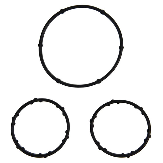Fel-Pro Ford Thunderbird engine coolant crossover pipe mounting gasket kit with metal and rubber components.