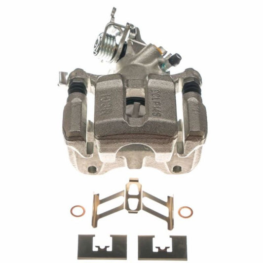 PowerStop rear right OE brake caliper with bracket for 2005-2007 Honda Accord, showing the black caliper and mounting components.