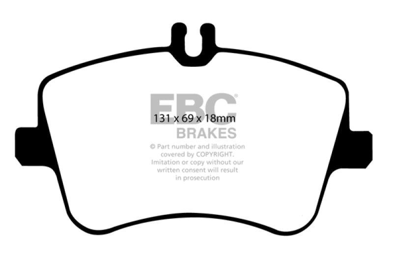 EBC Redstuff front brake pads for Mercedes-Benz C230 W203 1.8 Supercharged European model, high-performance brake pads.