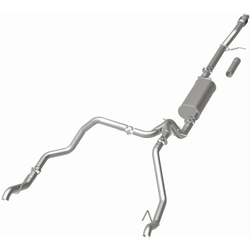 Magnaflow catback exhaust kit for Chevrolet Silverado 1500 5.3L, featuring stainless steel pipes and dual exhaust tips.