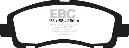 EBC Redstuff performance front brake pads for 2009-2014 Acura TL 3.5, high-performance brake pads with red friction material
