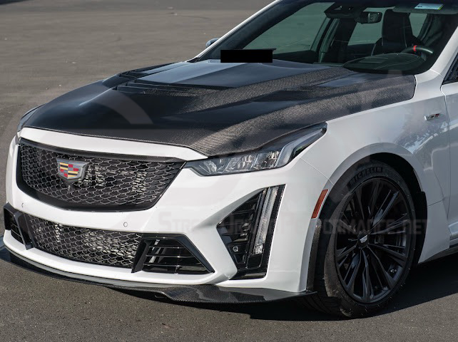 2022-2024 CADILLAC CT5-V BLACKWING SEDAN | CARBON FIBER FACTORY EXTENDED STYLE FRONT LIP SPLITTER GROUND EFFECTS