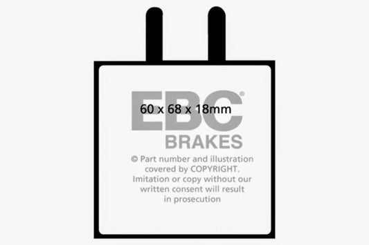 EBC Greenstuff front brake pads for Aston Martin DB4 3.7 Convertible, performance brake pads with green friction material.