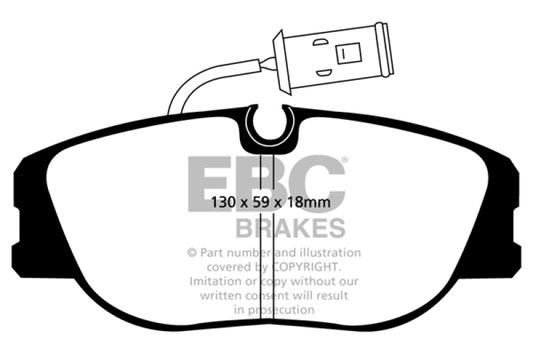 EBC Greenstuff front brake pads for Alfa Romeo 164 2.0 Turbo, high-performance brake pads with green friction material.