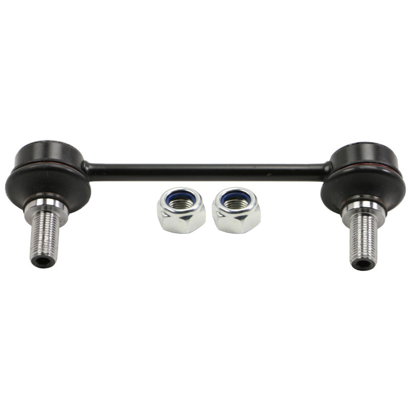 Moog Kia Sportage rear stabilizer bar link kit, sway bar endlinks, showing metal components with rubber bushings.