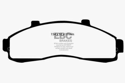EBC Ultimax2 front brake pads for Ford Explorer 4.0 2WD, OE style, high-performance brake pad set, shown in image.
