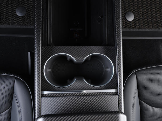 2024-UP TESLA MODEL 3 CARBON FIBER INTERIOR WATER CUP FRAME