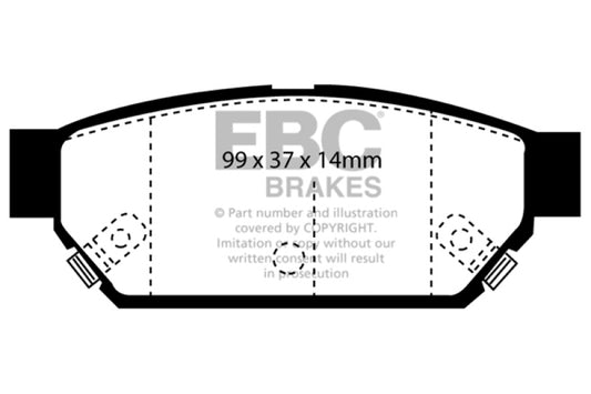 EBC Eagle Summit 1.5 Greenstuff rear brake pads for performance braking on 1993-1996 Eagle Summit vehicles.
