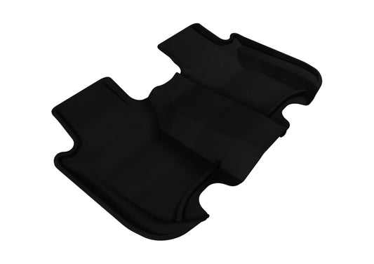 Black 3D MAXpider rubber floor mats for the second row of 2009-2013 Honda Fit vehicles. Durable and custom-fit interior protection.