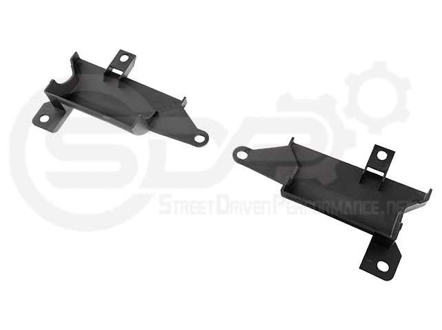 Pair of Street Driven Performance Chevrolet Corvette C8 underbody air deflector cooling duct scoops, exterior trim for improved airflow.