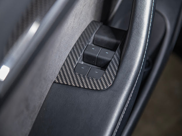 2020-UP TESLA MODEL 3 & Y CARBON FIBER INTERIOR DOOR GLASS LIFTING PANEL COVER