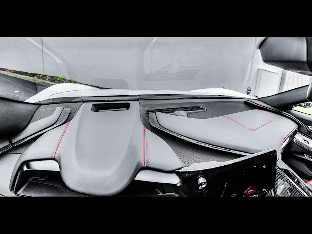 2020+ CHEVROLET CORVETTE C8 CARBON FIBER UPPER DASH PAD TRIM COVER KIT