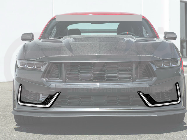 2024-Up For Mustang S650 Dark Horse Style Bumper | Side Intake LED Grille DRL Light Bar Pair
